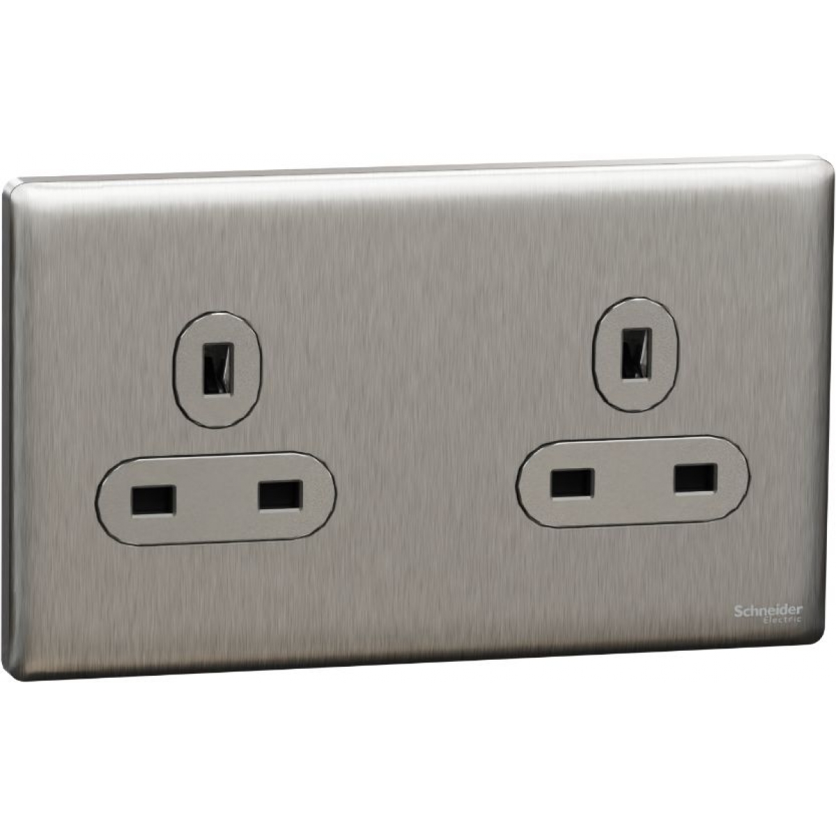 Schneider Electric UNICA X 13A 雙位插座 (炫星銀) | NUXT426_SS